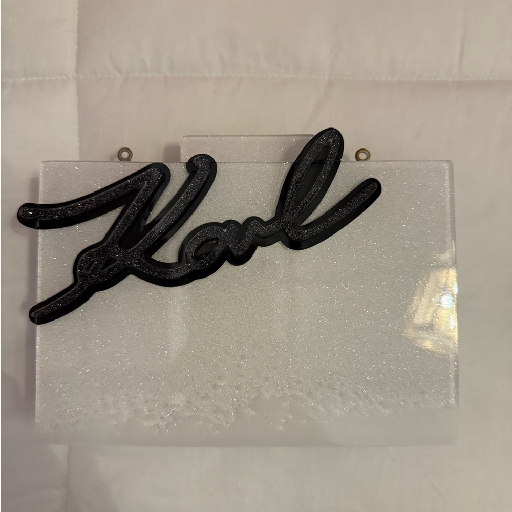 Karl Lagerfeld White and Black Clutch